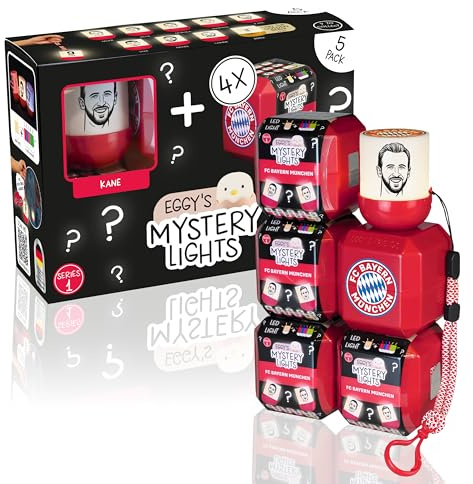 MegaLight EGGY & Friends Blind Box Mini Nachtlichter | FC Bayern München Fanartikel | zufällige Auswahl | 1 aus 9 zum Sammeln | USB-C AKKU | wiederaufladbar | EGGY'S Mystery Lights FCB