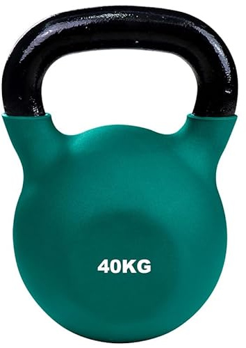 BodyTrain Cast Iron Neoprene Coated Kettlebells, 4-40kg Weight Options, Home Fitness Training and Commercial Gym (40Kg Single)