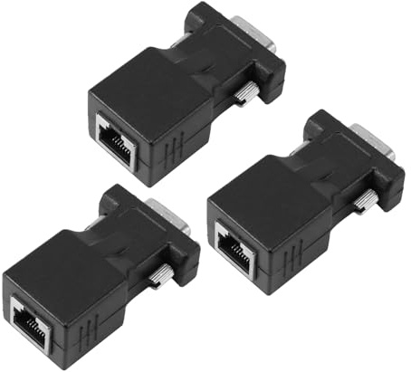 Vjsujehgy 3X VGA Extender A LAN CAT5 CAT6 RJ45 Adattatore di Rete