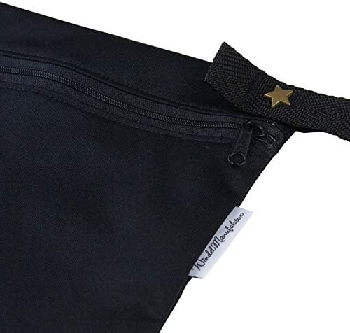 Windelmanufaktur Wetbag, atmungsaktive und wasserabweisende Nasstasche - Made in Germany (klein, Schwarz)