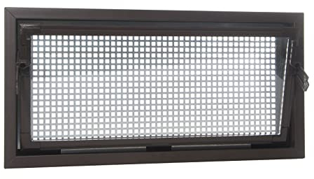 ACO 80x40cm Nebenraumfenster Einfachglas + Schutzgitter Kippfenster Fenster braun