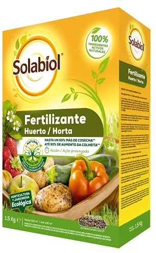 Solabiol Abono para huerto, 100% orgánico con estimulador radicular para una mejora de la cosecha, amarillo