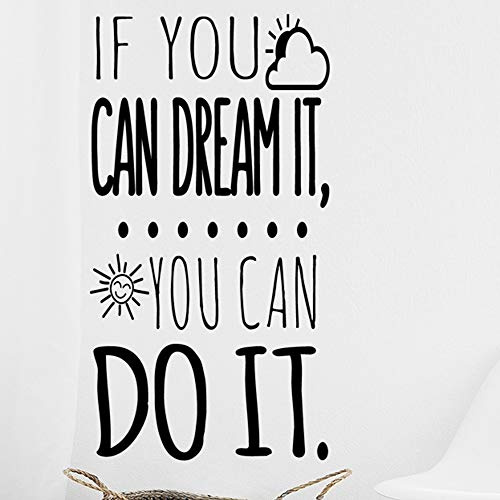 DC-18200-M Wandaufkleber mit englischem Spruch „If you can dream it, you can do it“, aus Vinyl, abnehmbar