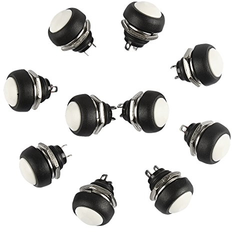 Larcele 10 Stück 12mm Momentan Wasserdicht Push Button Mini DruckTaster Druckknopf ANKG-01 (Weiß) MEHRWEG