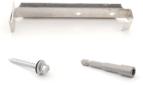 Eagle 1-5 & 6 Heavy Duty Aluminum Gutter Hanger Brackets - Screw and Chuck Included - Bulk Hidden Rain Gutter Bracket Hooks (25, 6)