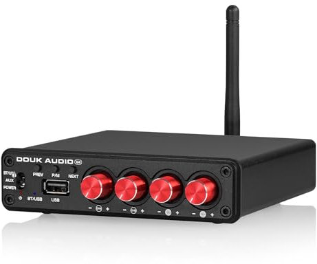 4 Channel Bluetooth Amplifier, 50W x 4 Audio Power Amp, Hi-Fi Home Stereo Speaker Receiver [Douk Audio M4]