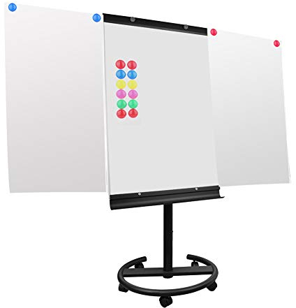 S SIENOC mobile Flipchart Whiteboard Magnetwand mit Alurahmen Magnetisch Whiteboard und Magnettafel Weiß lackiert WhiteBoard + Ständer Einstellbar drehbar