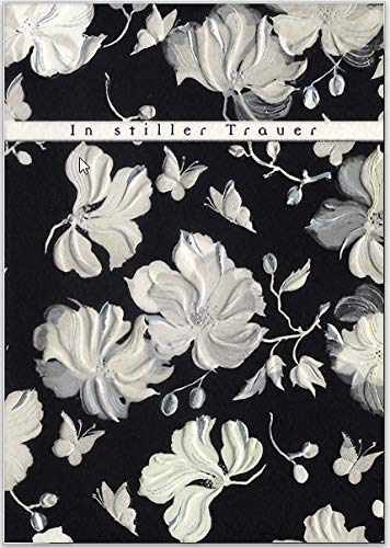 Beautiful high-quality Sympathy Card In Silent Mourning with envelope, embossed relief paper, with oleander blossoms design