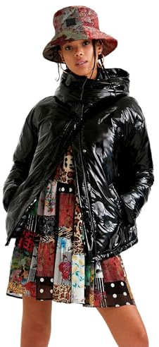 Desigual Padded_sunlion Giacca, Nero, L Donna