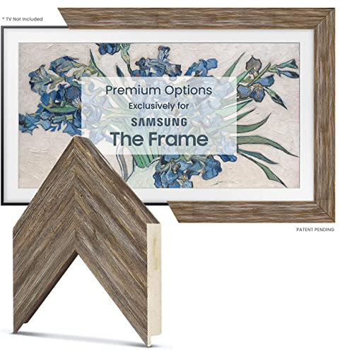 Frame My TV Cornici per TV Deco - Smart Frame in legno invecchiato compatibile solo con Samsung The Frame TV e Pro (55 pollici, adatta 2021-2025)
