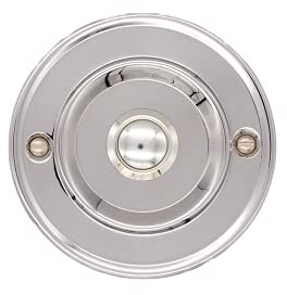 Modern Living Wired Flush Fitting Doorbell Push Button, 76mm (3) Diameter, in Chrome with Chrome Centre