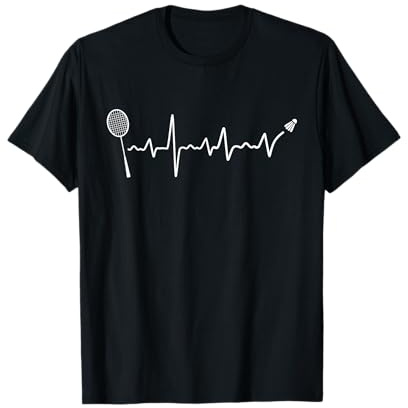 Badminton Herzschlag Federball EKG Badmintonspieler T-Shirt