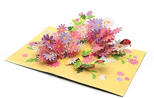 Daisy Garden 3D Pop Up Karte Thinking of You Handgemachte Geschenk für Mama Freundin Oma Danksagungskarte Geburtstag Karte Muttertag