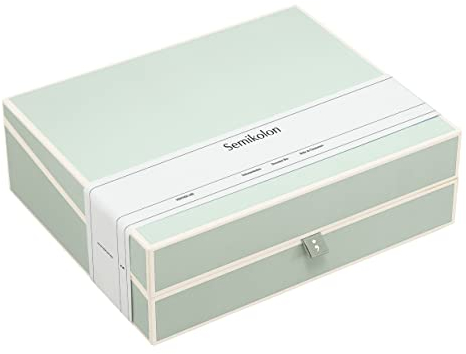 Semikolon 364104 Dokumentenbox - Aufbewahrungs-Box für Dokumente A4-31,5 x 26 x 10 cm - moss pastell-grün