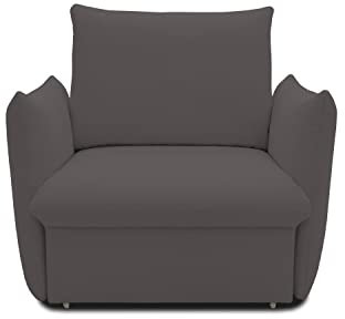DOMO. collection Sessel Cloud Box, Armsessel mit Schlaffunktion und Boxspringfederung, Schlafsessel, Boxspringsessel, Polstersessel, 120 x 97 x 100 cm (BxTxH), dunkelgrau