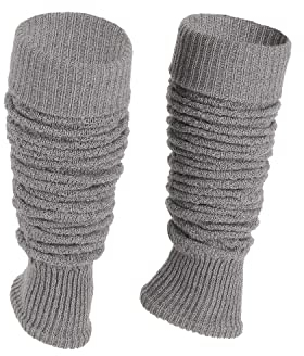 Ateena Stulpen Damen Dunkelgrau Beinstulpen Damen Wolle Winter Stulpen Damen Stulpen Damen Wolle Damen-Gamaschen für Tanz, Ballett klobige Stiefelmanschetten Dunkelgrau