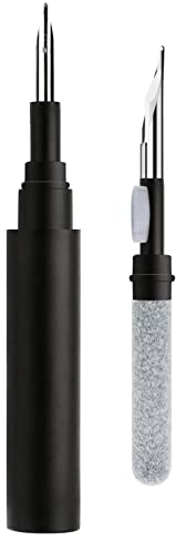 JOPHEK Cepillo de Limpieza para Auriculares Bluetooth, 3 en 1 Cepillo, Punta de Metal, Herramienta Cepillo Suave Flocado Esponja para Airpods 1 2 3 Pro MAX Free 2 Galaxy Buds Live IE80