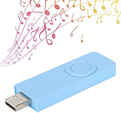 Yctze Lecteur MP3, Lecteur MP3 Portable avec Clé USB, Lecteur de Musique MP3 avec Son HiFi, Prend en Charge Jusqu'à 32 Go, 10 Heures de Temps de Lecture, 48 Heures de Temps de Veille(Bleu)