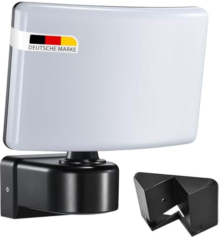 max K O M F O R T LED Außenwandleuchte Fluter Schwarz Schwenkbar | 30W Neutralweiß 4000K, IP65 | Eckmontage möglich | Wandlampe, Strahler, 2200lm, Modernes Design, Lebensdauer 50.000h | SUN2200A