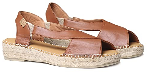 Toni Pons Damen Espadrille aus Leder - ELDA - Nougat, 41 EU