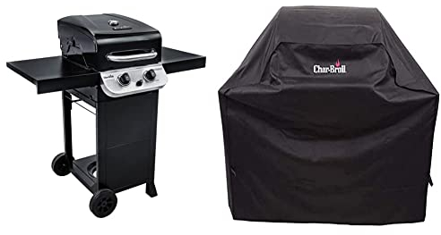 Char-Broil Convective 210 B - 2 Brenner Gasgrill, Schwarz & 140384 - Universal Wetterschutzhaube für 2-Brenner-Gasgrill