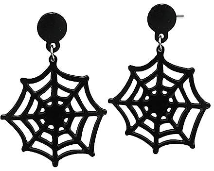 Soul-Cats schwarze Ohrstecker Ohrhänger Spinnwebe Spinnen Netz Halloween