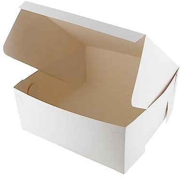 Culpitt Bakery Box, 7 x 7, White Folding Box For Cake, Cookies, Sandwiches, Cake Slices, Pastries, Take Aways, And Soaps, Gift Boxes - 10 Pack