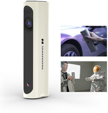 3DMakerpro 3D Scanner Lynx 0,1 mm Genauigkeit und 10 FPS Scangeschwindigkeit, tragbarer 3D-Scanner für 3D-Druckmodelle, Design mit intelligentem großflächigen Ausrichtungsalgorithmus - Standardpaket
