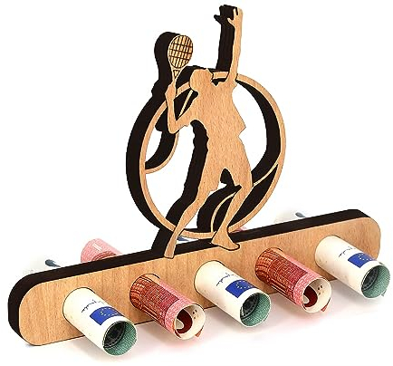 Giftota - Originelle Geburtstag Geldgeschenk Holz - Geschenk für Tennisspieler, Tennisfans - Tennis Geldgeschenk - Geschenke aus Holz - Geschenke Geldgeschenk für Frauen & Männer