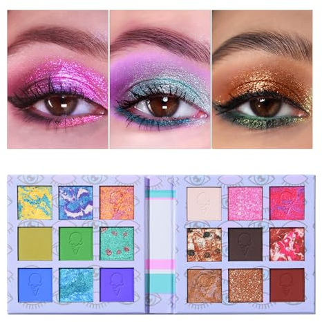 TINTARK Eyes Cream Palette Ombretti 18 Colori, Glitter Shimmer Matte Occhi Ombretto, Rosa Verde Blu Rosso Marrone Make up Trucchi con Specchi, Altamente Pigmentato