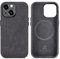 AKANTRA Alcantara Hülle für Apple iPhone 15, handgefertigt, vollständig umwickelt, synthetisches Wildleder, kompatibel mit Magsafe Wireless Charging (iPhone15, Schwarz)