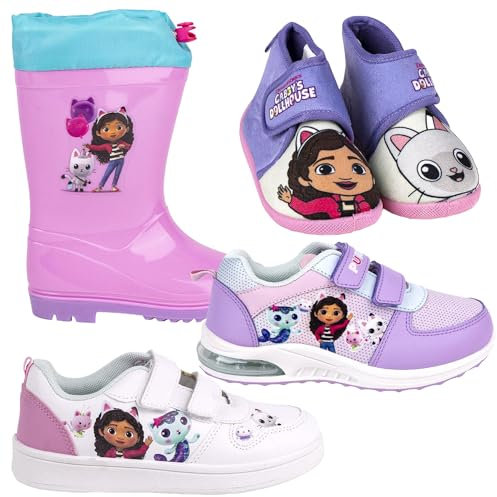 Gabby's Dollhouse - Bambina - Scarpe Sneakers Anche con Luci LED Stivali Pioggia Pantofole Ciabatte - Prodotto Originale [Pantofole Scarponcino 6081 Viola - 22]
