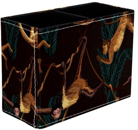 VAPOKF Pot à crayons à suspendre sur le bureau - 2 compartiments - Pot à crayons - Rangement pour pinceaux de maquillage - Organiseur de fournitures de bureau pour la maison et le bureau