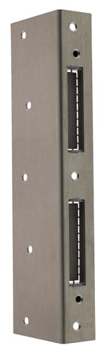 FEPS Schließblech Haustür Winkelschließblech mit Schmutzkasten Reparaturschließblech Edelstahl rechts/links verwendbar 200x55x25 mm