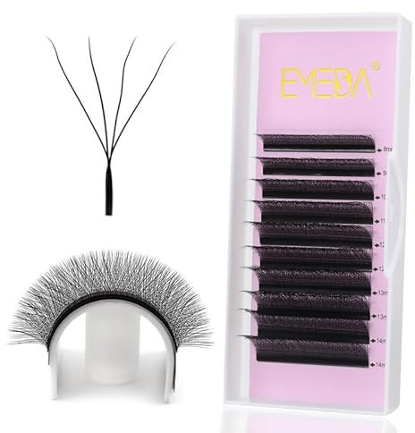 4D YY Extensions de Cils D Curl 0.07mm 8-14mm mix Tray Y YY Cils Extensions 2D 4D Premade Cils volume .07 Mix YY type Wispies Cils doux pour les yeux 12mm 13mm Fournitures par EMEDA (0.07 D MIX)