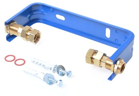 Aqbau® Set Wasserzählerbügel inkl. Verschraubung für Wasserzähler Größe 3/4 fur Wasserzählers 1/2 zoll, Wasserzähler-Set Anschlussgarnitur Wasserzähler