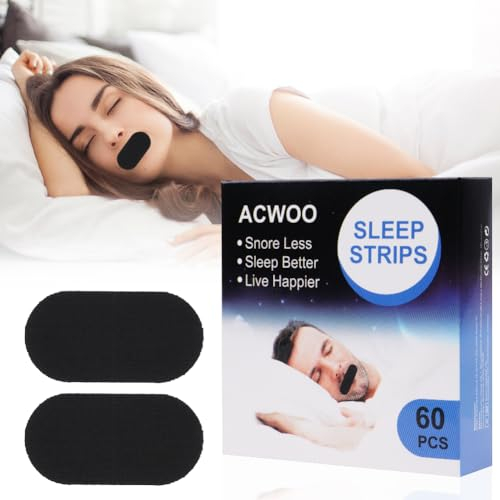 ACWOO Mouth Tape for Sleeping, 60 Stück Mundpflaster gegen schnarchen, Oval Mundkleber Schnarchstopper Nachts Mundpflaster, Mund Tape Schlaf für Die Verbessern Schlafqualität, Schnarchen Nasenpflaster