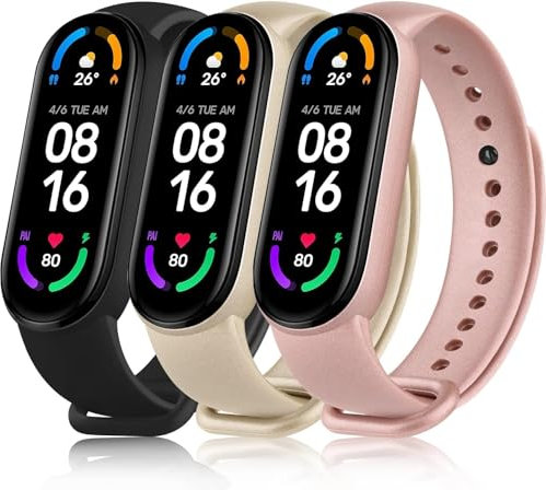 Meliya Bracelet Compatible avec Xiaomi Mi Band 6 / Mi Band 5/Amazfit Band 5 Femme Homme, Silicone Bracelet de Remplacement Réglable pour Xiaomi Mi Band 5/Mi Band 6 (Noir/Or Rose/Or)