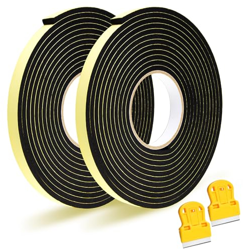Delsen 2 Rollen 5m Dichtungsband für Kochfeld mit Kleinem Schaber Dichtung für Ceranfeld 8mm x 2mm Dichtungsband Selbstklebend Selbstklebende Dichtband für Küche