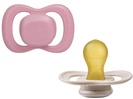 b.box Baby Schnuller Größe 2 (2er Pack) | Naturkautschuklatex | Runder Sauger | Bleibt Sauber | Baby Schnuller ab 6 Monate
