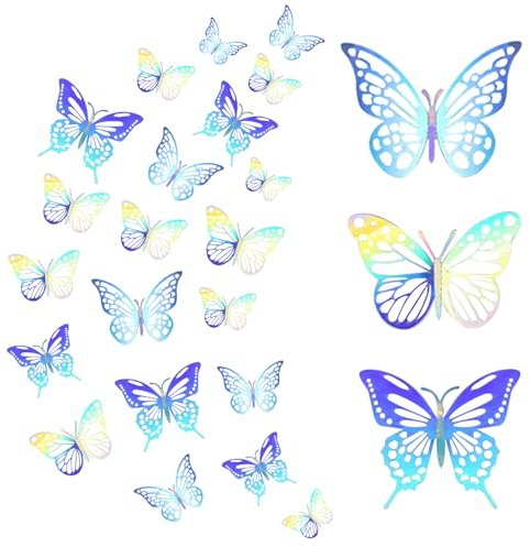 36 Pezzi Adesivi Murali Farfalle Argento 3D Specchio a Farfalla Adesivi Murali Tridimensionali Rimovibile Fai dante Adesivi Murali Decorazione da Muro per Casa Hotel Salotto Camera da Letto Cucina