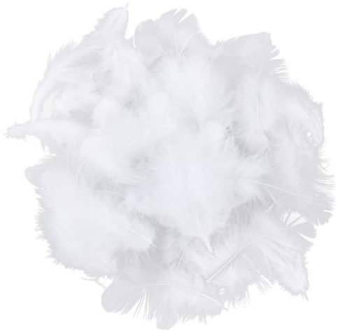 LuLiyLdJ Deko Federn Flaumfedern Federn Schmuckfedern Vogelfedern Bastelfedern Natur für DIY Basteln Dekoration Ostern Weihnachten Dekofigur,Weiß, 200 Stück
