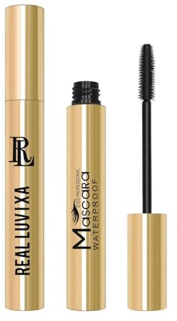 REAL LUVIXA Schwarze Wimperntusch, Wasserfeste Mascara, schwarze Wimperntusche für extrem lange Wimpern, Black Waterproof, Noir, 10ml