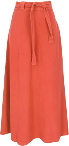 GURU SHOP Weit schwingender Wickelrock, Maxirock, Boho Baumwoll-Sommerrock | Luftig, 100% Baumwolle, flexible Passform, eleganter Look, vielseitig kombinierbar, ideal für Sommer, Damen