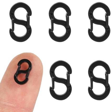 5pcs Double Opening Lobster Clasps, S Zipper Lock Shortener Clasp Stainless Steel Bracelet Fasteners Connectors Jewelry Clasps and Closures Necklace Clips for Jewelry Making (Small, 0.47x0.26in)