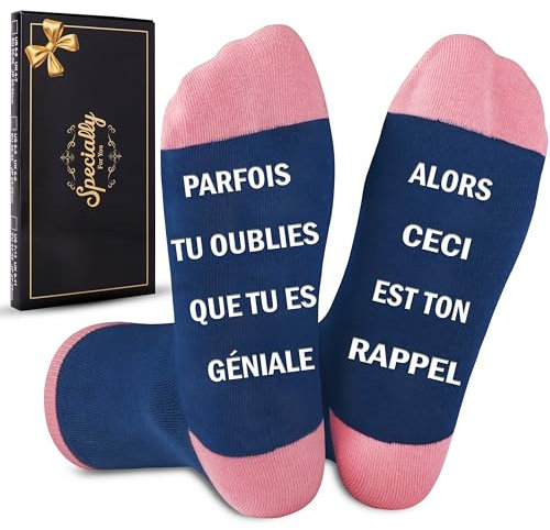 Merclix Idee Cadeau Original Chaussettes 39-42 Cadeau Anniversaire, Noël, Maman, Soeur, Meilleure Amie, Ado Fille, Niece