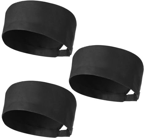 Lot de 4 chapeaux de chef réglables en maille respirante avec élastique pour homme et femme Noir, Noir , taille unique-4XL