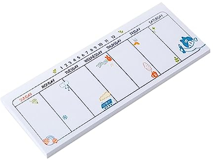 NIHUIFA Hochwertiger Langstreifenplaner, Notizbuch, Wochenplaner, Blöcke, zufällige Muster für Familien-Notizblock und Kalender, Organizer, Schreibnotizbuch 2021, 16,5 x 6 cm