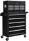 HOMCOM 2 in 1 Rolling Tool Cabinet on Wheels with 14 Drawers, Pegboard and Side Rack, Lockable Top Tool Chest and Roller Cabinet Combo for Workshop and Home, Black
