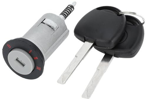 VekAuto Schliesszylinder Zündschloss Zündschlosszylinder 0913694S1 kompatibel für OPEL CORSA C 2000-2003, Robuster Metall-Silber-Ton Zündschlosszylinder mit Schlüssel